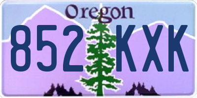 OR license plate 852KXK
