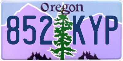 OR license plate 852KYP