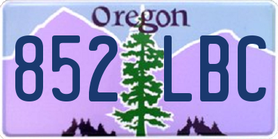 OR license plate 852LBC