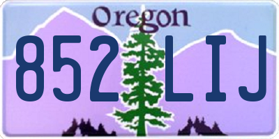 OR license plate 852LIJ
