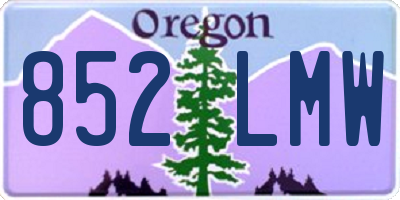 OR license plate 852LMW