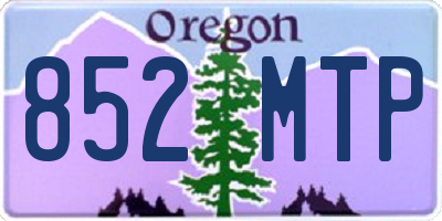 OR license plate 852MTP