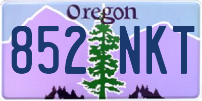 OR license plate 852NKT