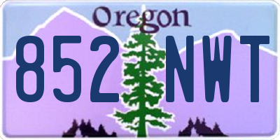 OR license plate 852NWT
