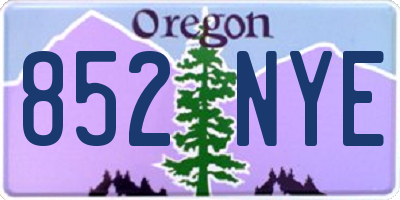OR license plate 852NYE