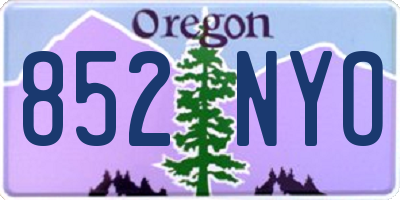 OR license plate 852NYO