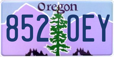 OR license plate 852OEY