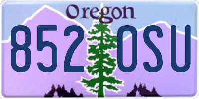 OR license plate 852OSU