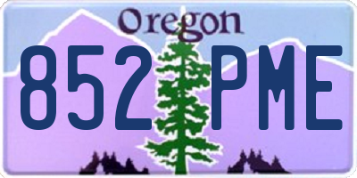 OR license plate 852PME