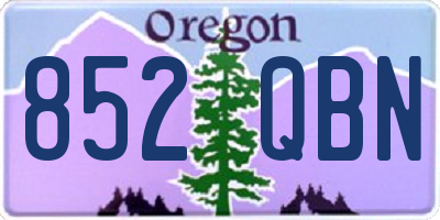 OR license plate 852QBN