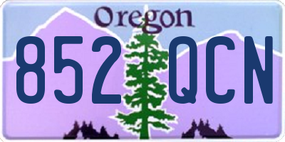 OR license plate 852QCN