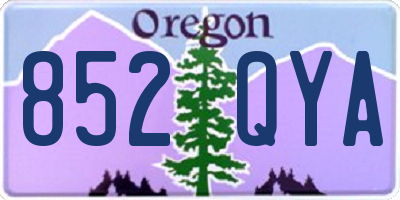 OR license plate 852QYA
