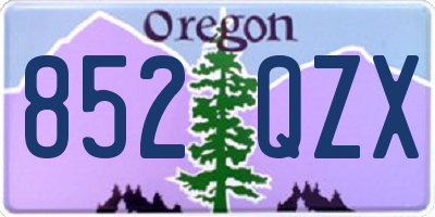OR license plate 852QZX