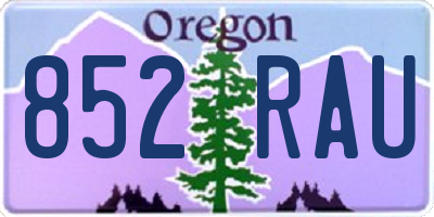 OR license plate 852RAU