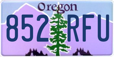 OR license plate 852RFU
