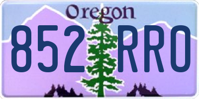 OR license plate 852RRO