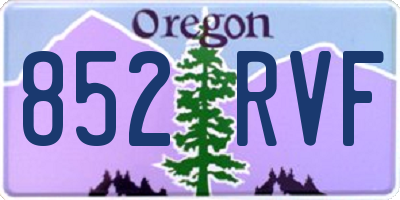OR license plate 852RVF
