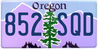 OR license plate 852SQD