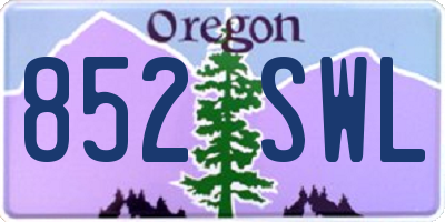 OR license plate 852SWL