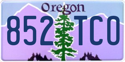 OR license plate 852TCO