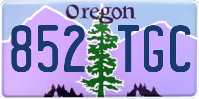 OR license plate 852TGC