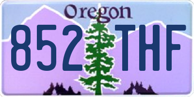OR license plate 852THF