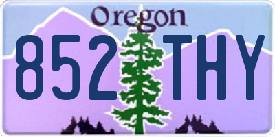 OR license plate 852THY