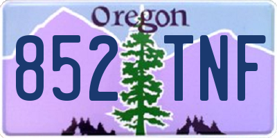 OR license plate 852TNF