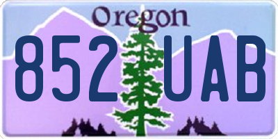 OR license plate 852UAB