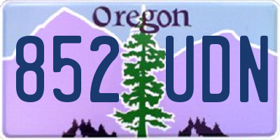 OR license plate 852UDN
