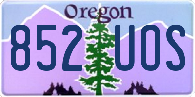 OR license plate 852UOS