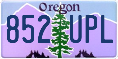 OR license plate 852UPL