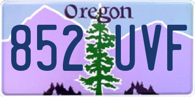 OR license plate 852UVF