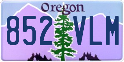 OR license plate 852VLM