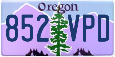 OR license plate 852VPD