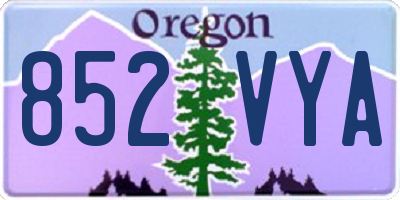 OR license plate 852VYA