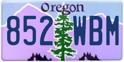 OR license plate 852WBM