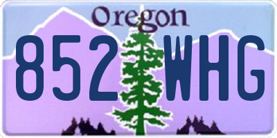 OR license plate 852WHG