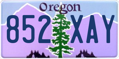 OR license plate 852XAY