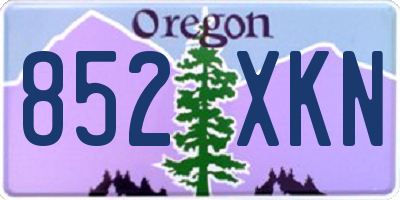 OR license plate 852XKN
