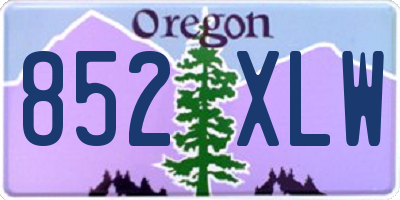 OR license plate 852XLW