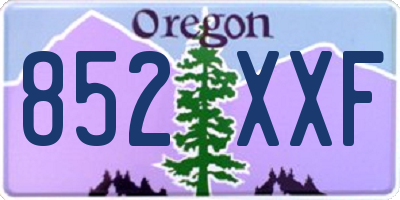 OR license plate 852XXF
