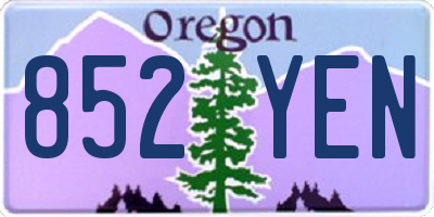 OR license plate 852YEN
