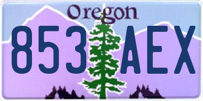 OR license plate 853AEX
