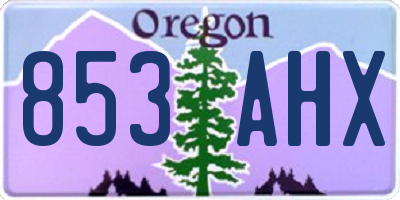 OR license plate 853AHX