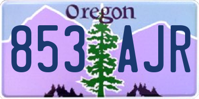 OR license plate 853AJR