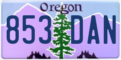 OR license plate 853DAN
