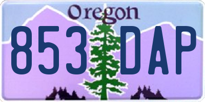 OR license plate 853DAP