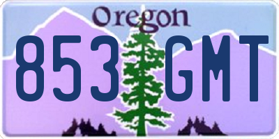 OR license plate 853GMT