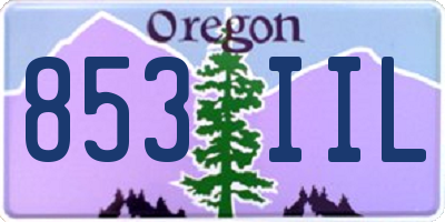OR license plate 853IIL